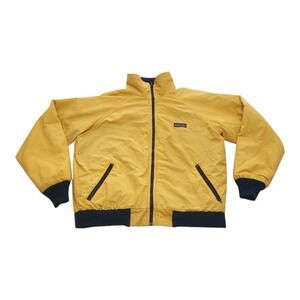 Vintage Lands End Squall Jacket Mens XL Yellow Fleece Lined Bomber Made in USA